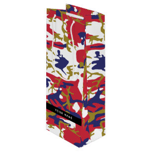 Independence day Camouflage Your name Personalize Wine Gift Bag