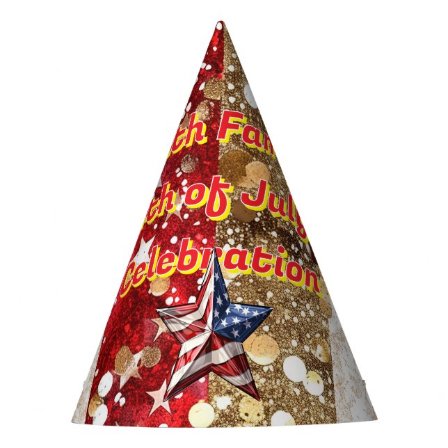 Independence Day Celebrations Fully Customisable  Party Hat (Front)