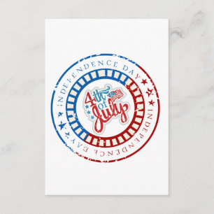 Independence Day circle with 4th of July in middle Enclosure Card