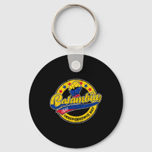 Independence Day Colombia Flag Retro Vintage Style Key Ring