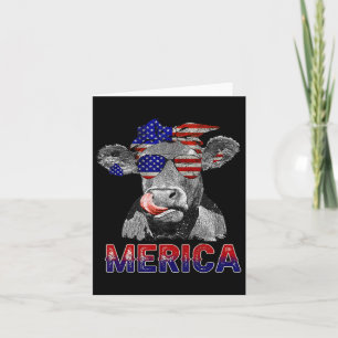Independence Day Cow Merica 4th Of July Cows Lover Card