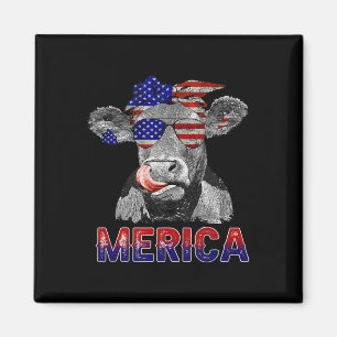 Independence Day Cow Merica 4th Of July Cows Lover Magnet