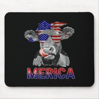 Independence Day Cow Merica 4th Of July Cows Lover Mouse Pad