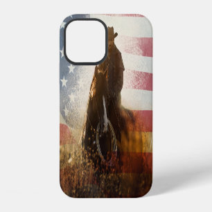 Independence Day cowboy image. iPhone 12 Case