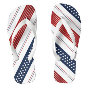 Independence Day Diagonal Stars and Stripes Thongs