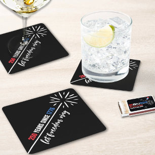 Independence Day dinner plates Square Paper Coaster