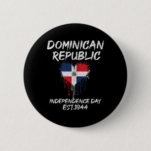 Independence Day Dominican Republic Celebration 1 6 Cm Round Badge