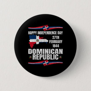 Independence Day Dominican Republic Celebration  6 Cm Round Badge