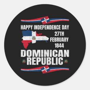 Independence Day Dominican Republic Celebration  Classic Round Sticker