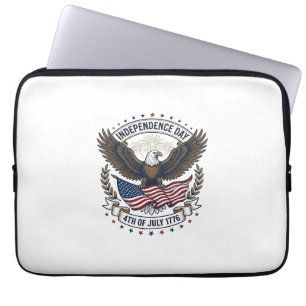 Independence Day Eagle Flag Vintage Shirt Design_1 Laptop Sleeve
