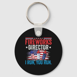 Independence Day Fireworks Director I Run You Run Key Ring