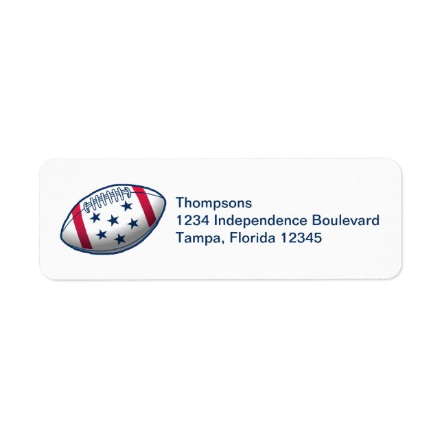 Independence Day Football Return Address Label (Front)