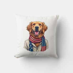 Independence Day Golden Retriever Vintage Shirt 2 Cushion