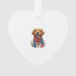 Independence Day Golden Retriever Vintage Shirt 2 Ornament