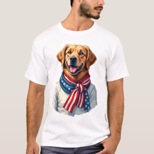 Independence Day Golden Retriever Vintage Shirt 3