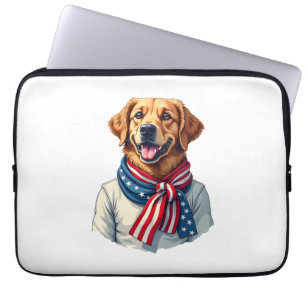 Independence Day Golden Retriever Vintage Shirt 3 Laptop Sleeve