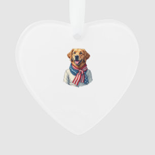 Independence Day Golden Retriever Vintage Shirt 3 Ornament