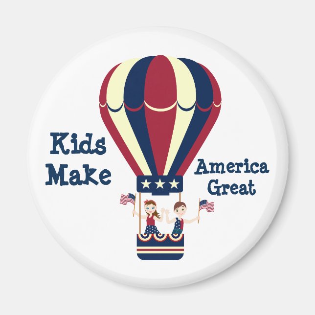 Independence Day hot air balloon Magnet (Front)