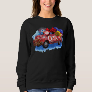 Independence Day I Usa Flag And Old Car Sweatshirt