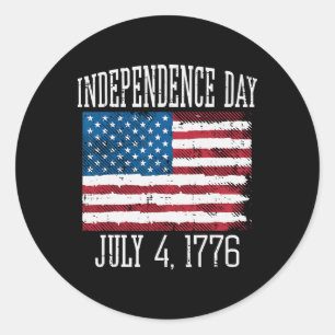 Independence Day July 4 1776 4th July America Men Classic Round Sticker