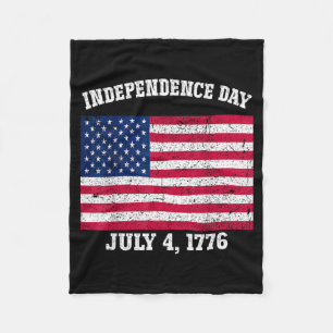 Independence Day July 4 1776 American Flag 4th of Fleece Blanket