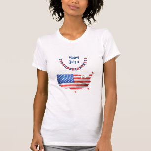 Independence Day July 4 American Flag USA Country T-Shirt