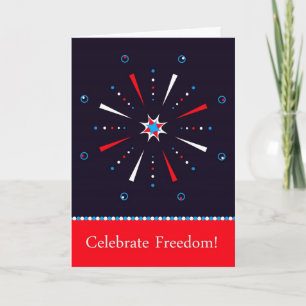 Independence Day July 4th Firework Greeting Card