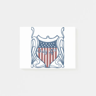 Independence Day July 4th Vintage Shield w/Stars Post-it Notes