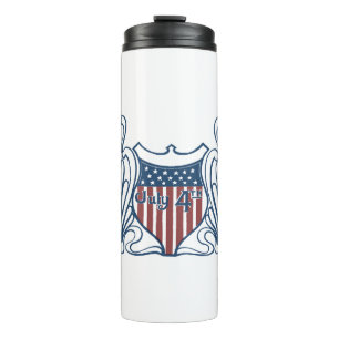 Independence Day July 4th Vintage Shield w/Stars Thermal Tumbler