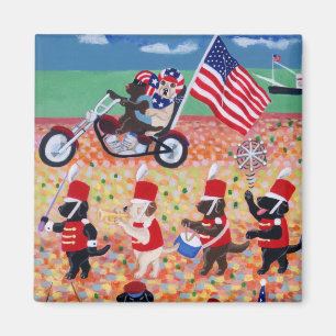 Independence Day Labradors Magnet