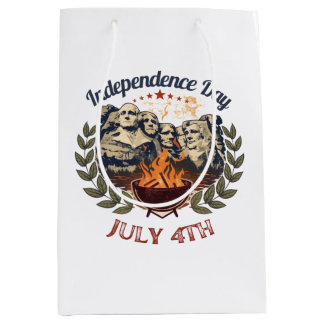 Independence Day Mount Rushmore July 4th Medium Gift Bag