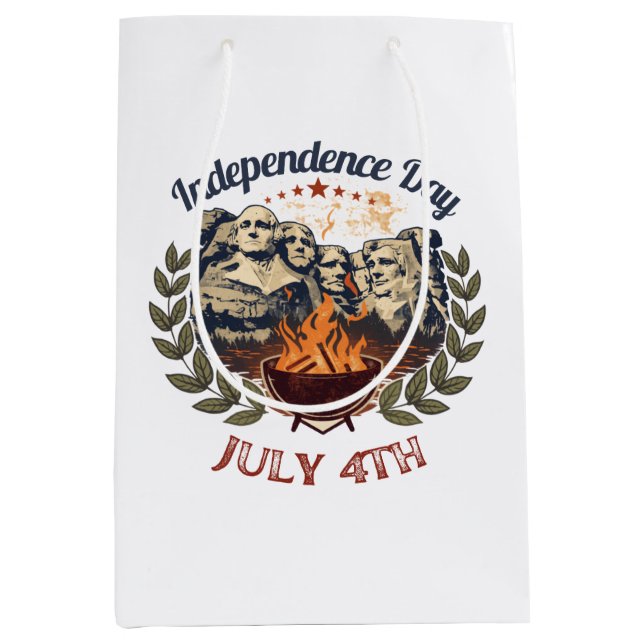 Independence Day Mount Rushmore July 4th Medium Gift Bag (Front)