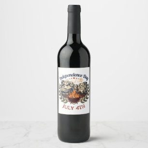 Independence Day Mount Rushmore July 4th Wine Label