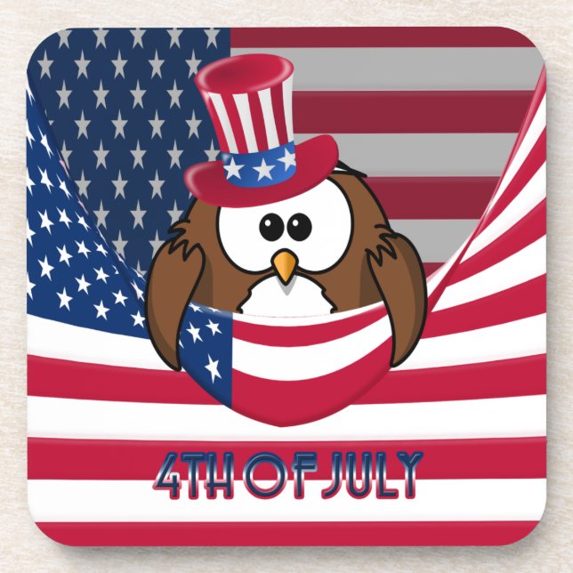 Independence Day owl Coaster (Front)