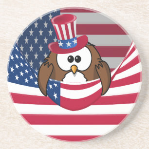 Independence Day owl Coaster