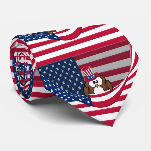 Independence Day owl Tie (Rolled)