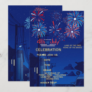 Independence Day parties, 4th of July invitation