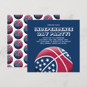 Independence Day Party Basketball Invitation