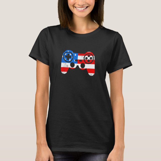 Independence Day Party Gamer Son Daughter Family M T-Shirt (Front)