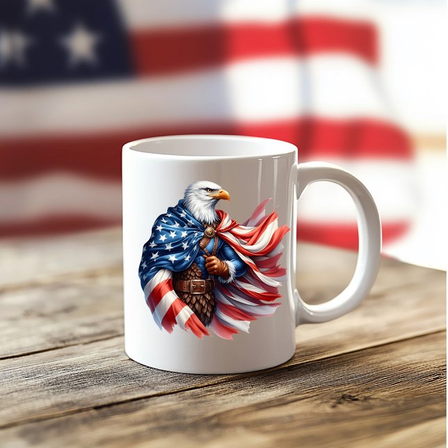 Independence Day Patriotic Eagle in Flag Coffee Mug (Creator Uploaded)