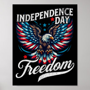 Independence day patriotic eagle stars & poster