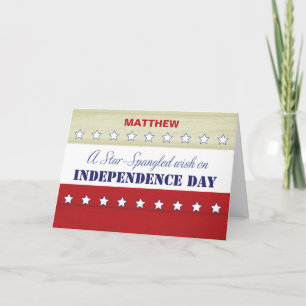 Independence Day Personalise Star Spangled Wish Card
