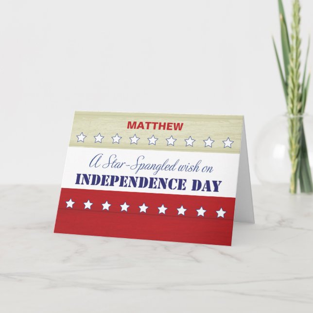 Independence Day Personalise Star Spangled Wish Card (Front)