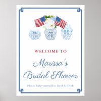 Independence Day Preppy Ginger Jar Bridal Shower
