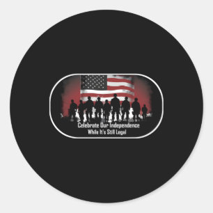 Independence Day Proud American Classic Round Sticker