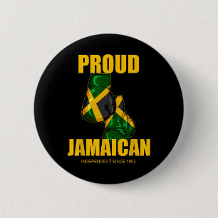 Independence Day Proud Jamaican Boxing Gloves  6 Cm Round Badge