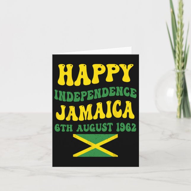 Independence Day Proud Jamaican Flag 6th August 19 Card (Front)