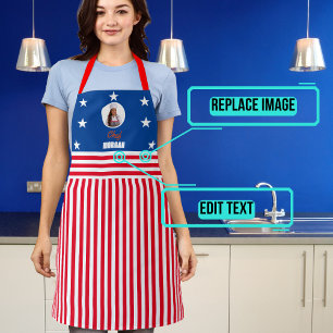 Independence Day Red White and Blue Apron