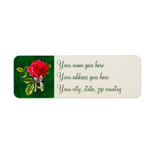 Independence Day Rose Return Address Label