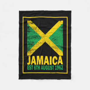 Independence Day Shirt 6th August Jamaica Since 19 Fleece Blanket